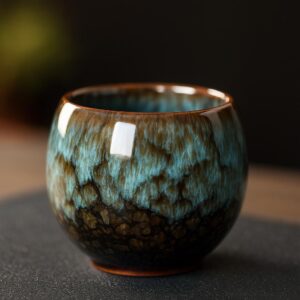 Small blue Japanese Style Ceramic Tea Cup