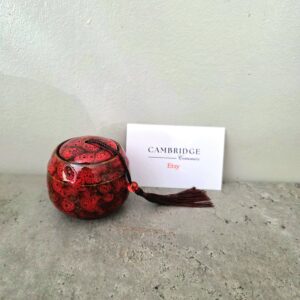 Small Red Ceramic Pet Urn
