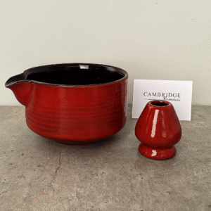 Red Matcha Bowl & Whisk Holder