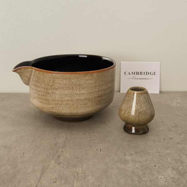 white beige matcha set