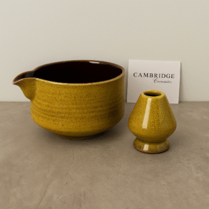 Yellow Matcha Bowl & Whisk Holder