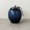 400ml pet urn with fabric lid blue