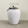 white jar 720ml with flower lid and measurments